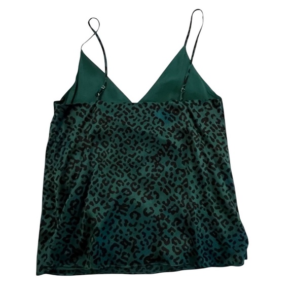 Cami NYC The Olivia Silk Charmeuse Camisole Womens XS Green Leopard Print - Picture 12 of 15